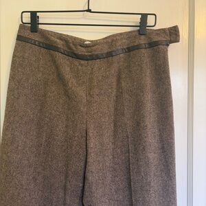 Vintage Pendleton Brown Wool pants with Black Leather Trim